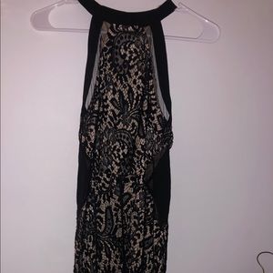 Black eyelet cocktail dress